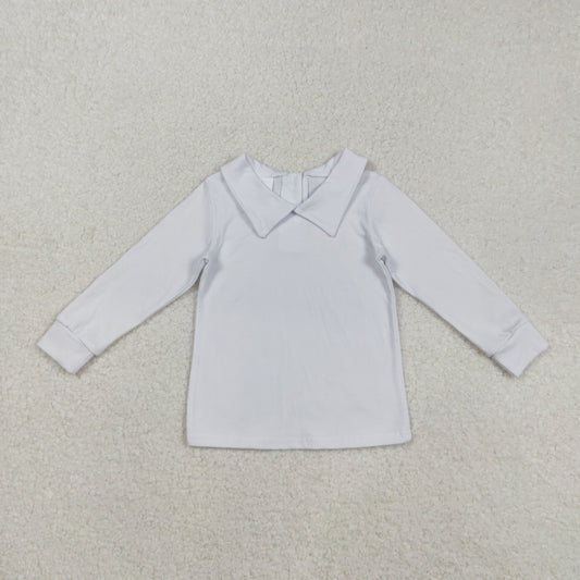Baby Boy Long Sleeves White Cotton Buttons Shirt Tops RTS