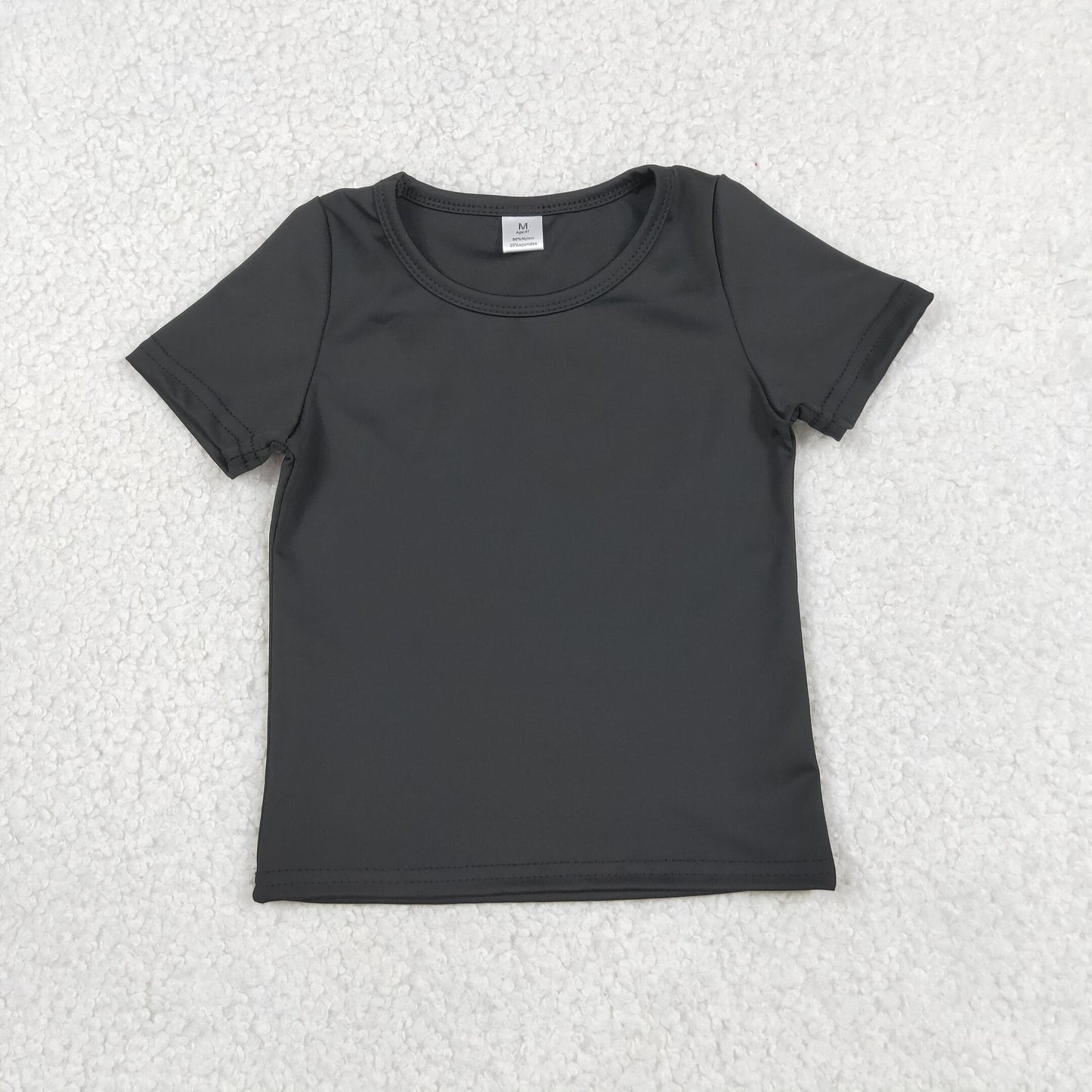 Baby Girls Kids Short Sleeves Black Shirt Yoga Active Tops Clothes RTS