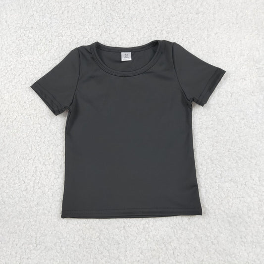 Baby Girls Kids Short Sleeves Black Shirt Yoga Active Tops Clothes RTS