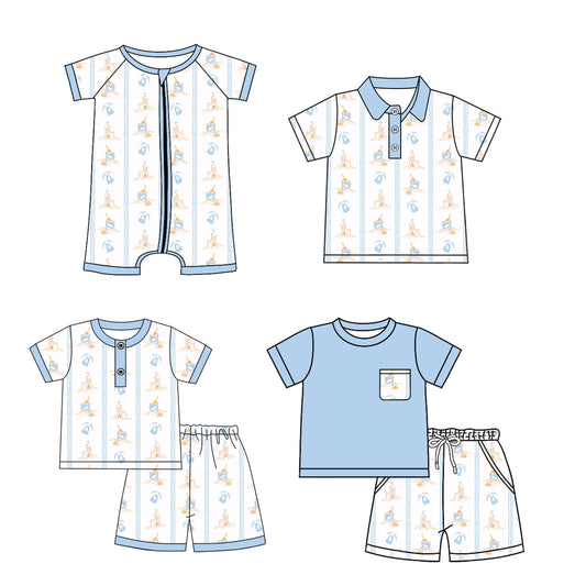 Baby Boy Short Sleeves Beach Sibling Romper Shirt Set ( Moq 5 Each Style ) 2.13