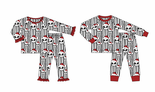 ( Moq 5 Each Style ) Baby Boy Girl Toddler Halloween Stripes Sibling Pajamas Set