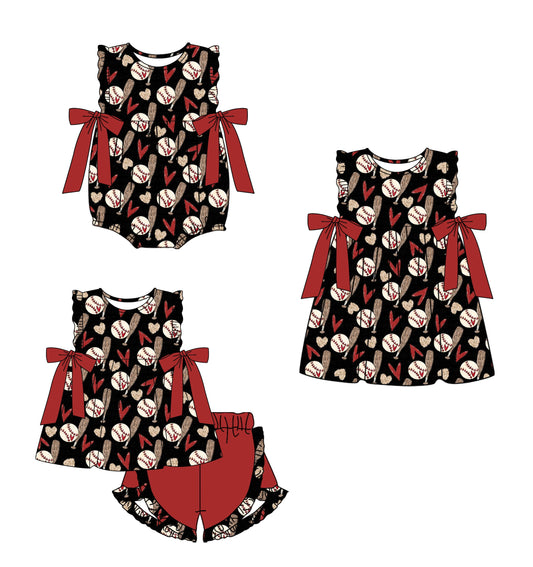 Baby Girl Strawberry Hearts Sibling Romper Dress Set ( Moq 5 Each Design ) 12.12
