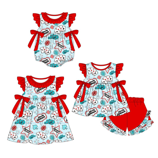 Baby Girl Short Sleeves Bows Sibling Romper Dress Set ( Moq 5 Each Style ) 1.14