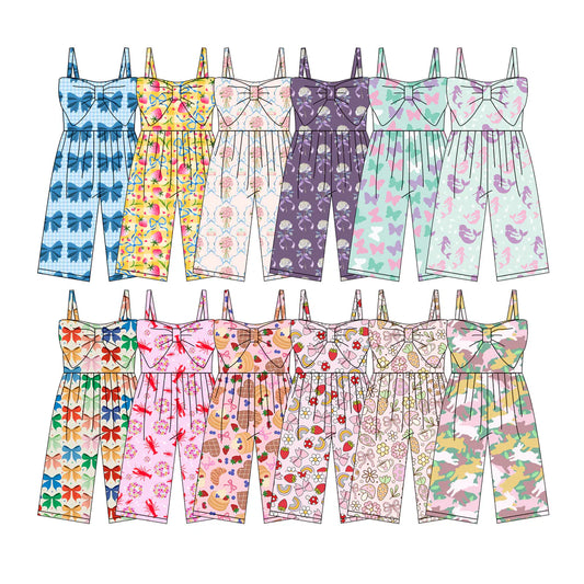 ( Moq 5 Each Style ) Sibling Baby Girls Kids Sleeveless Bows Pants Jumpsuits