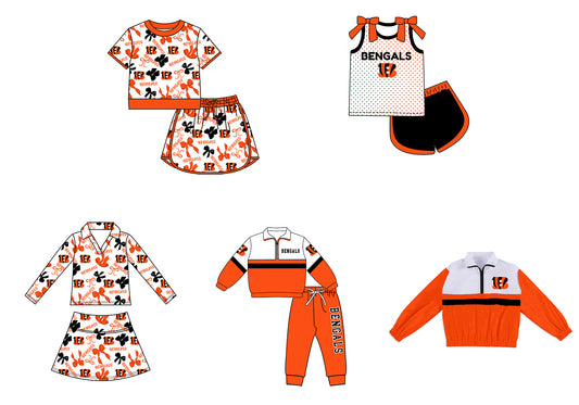 ( Moq 5 Each Style ) Sibling Baby Girls Kids Bows Team Shirt Sets Clothes