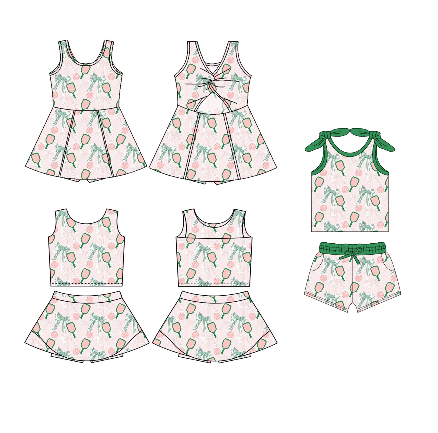 Baby Girl Sleeveless Ball Bows Sibling Dress Set ( Moq 5 Each Style ) 4.1