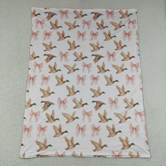 Baby Girls Kids Ducks Pink Bows Blanket RTS