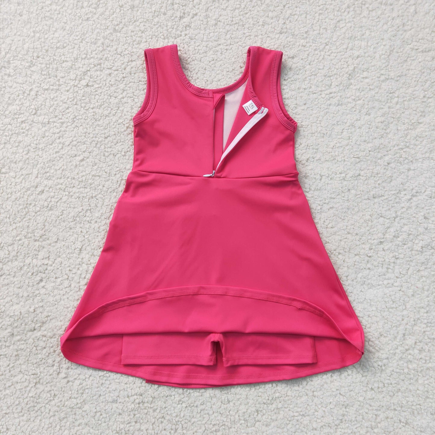 Baby Girls Sleeveless Pink Bow Shorts Knee Length Yoga Active Dress RTS