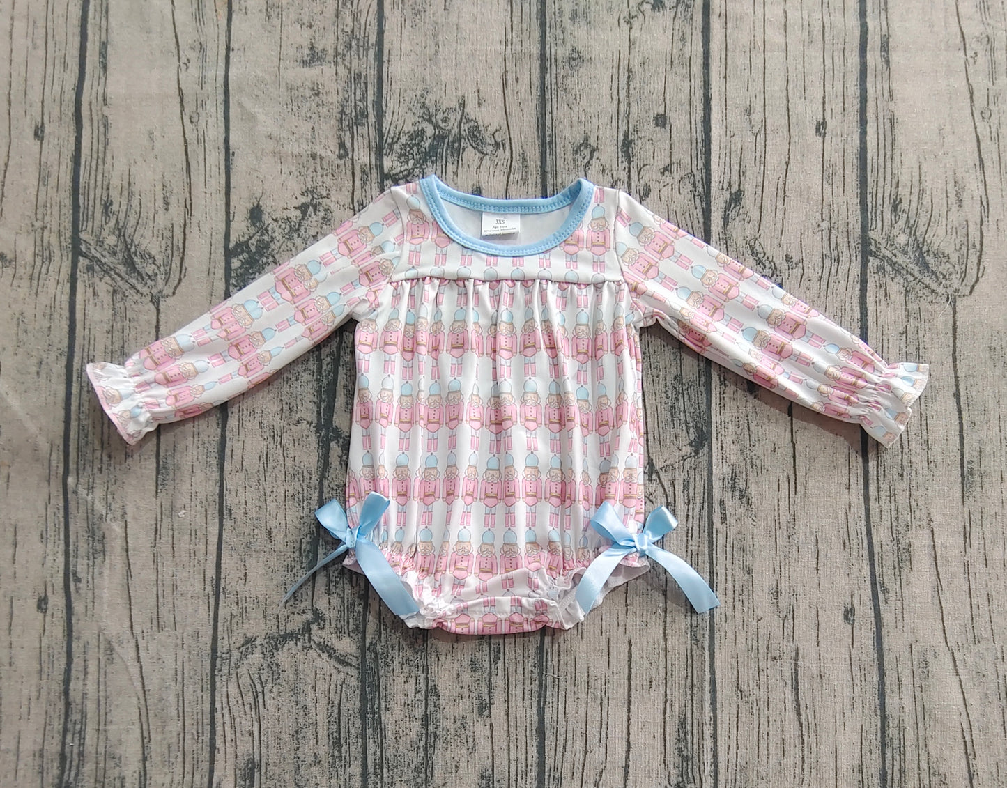 Baby Girl Long Sleeves Soldiers Bows Christmas Romper RTS