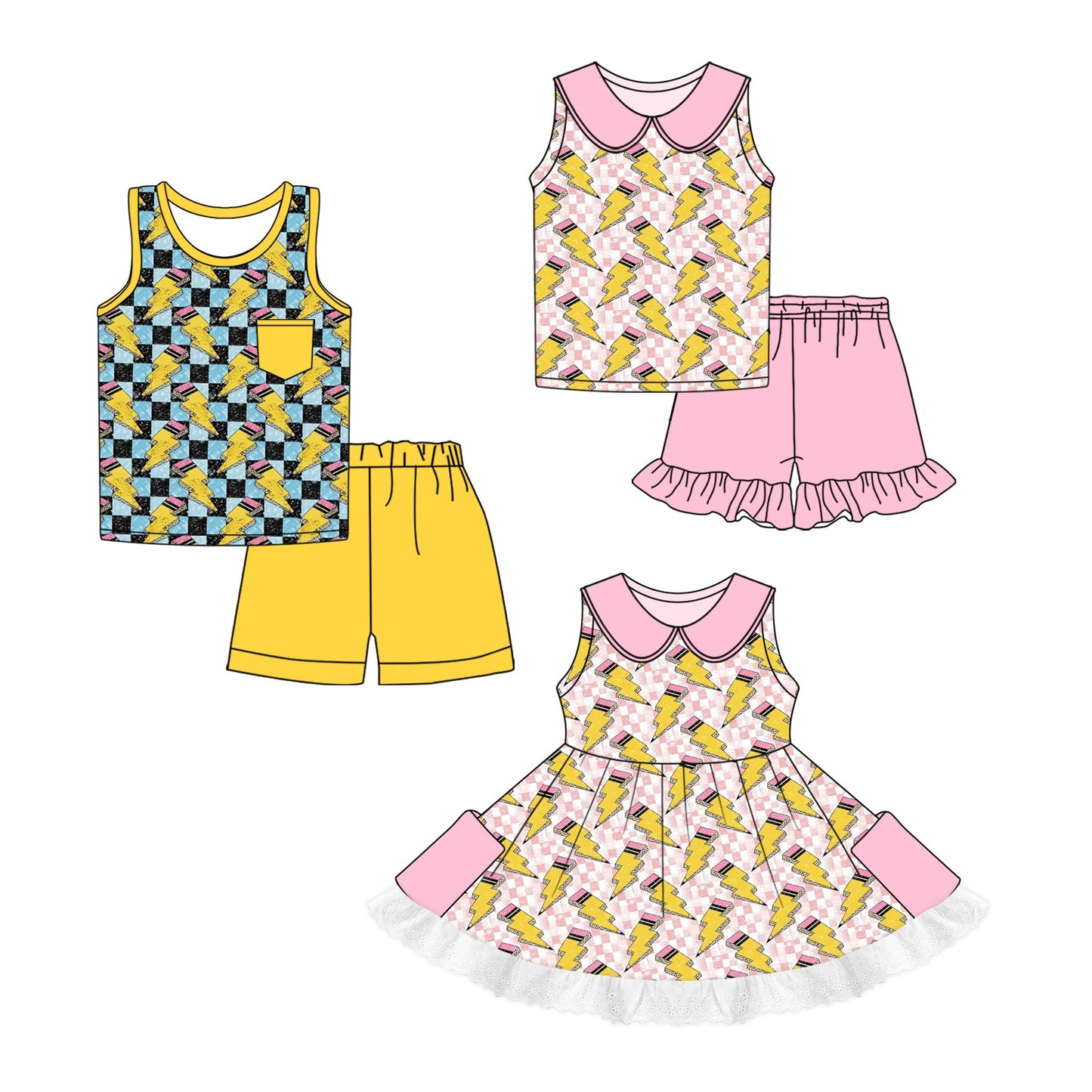 Baby Boy Girl Back To School Pencil Sibling Dress Set ( Moq 5 Each Style ) 1.2