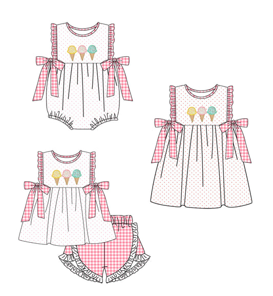 Baby Girl Popsicles Sibling Romper Dress Set ( Moq 5 Each Style ) 12.19