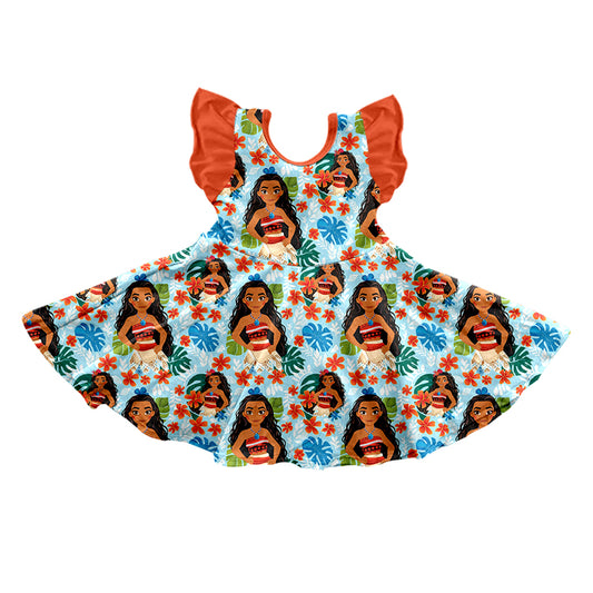 Baby Girl Short Sleeves Flower Princess Twirl Dress Moq 5