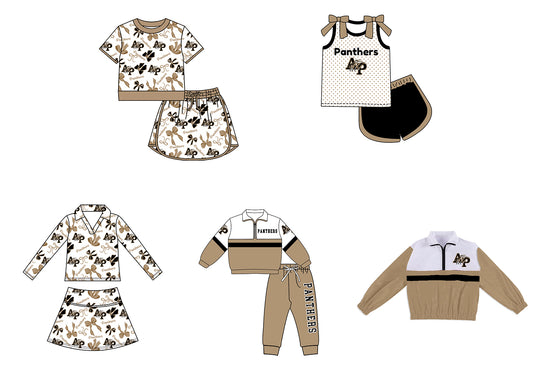 ( Moq 5 Each Style ) Sibling Baby Girls Kids Bows Team Shirt Sets Clothes