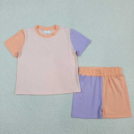 Baby Girls Short Sleeves Shirt Shorts Summer Set Patchwork Clothes RTS