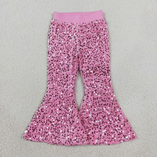 Baby Girls Kids Pink Glitter Sequins With Lining Bell Pants RTS