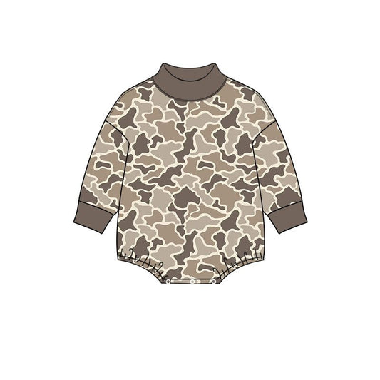 ( Moq 5 ) Preorder Baby Boys Infant Long Sleeves Camo Bubble Romper Clothes