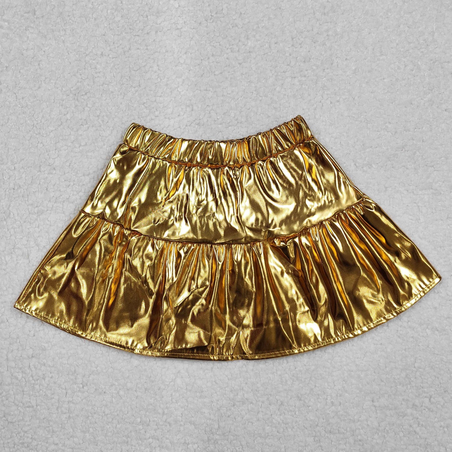Baby Girl Golden Leather Skort Skirt