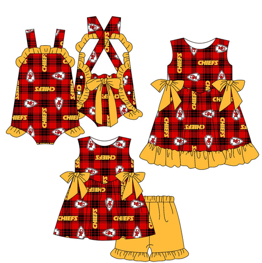 Baby Girl Sleeveless KC Checked Sibling Romper Dress Set ( Moq 5 Each Style )