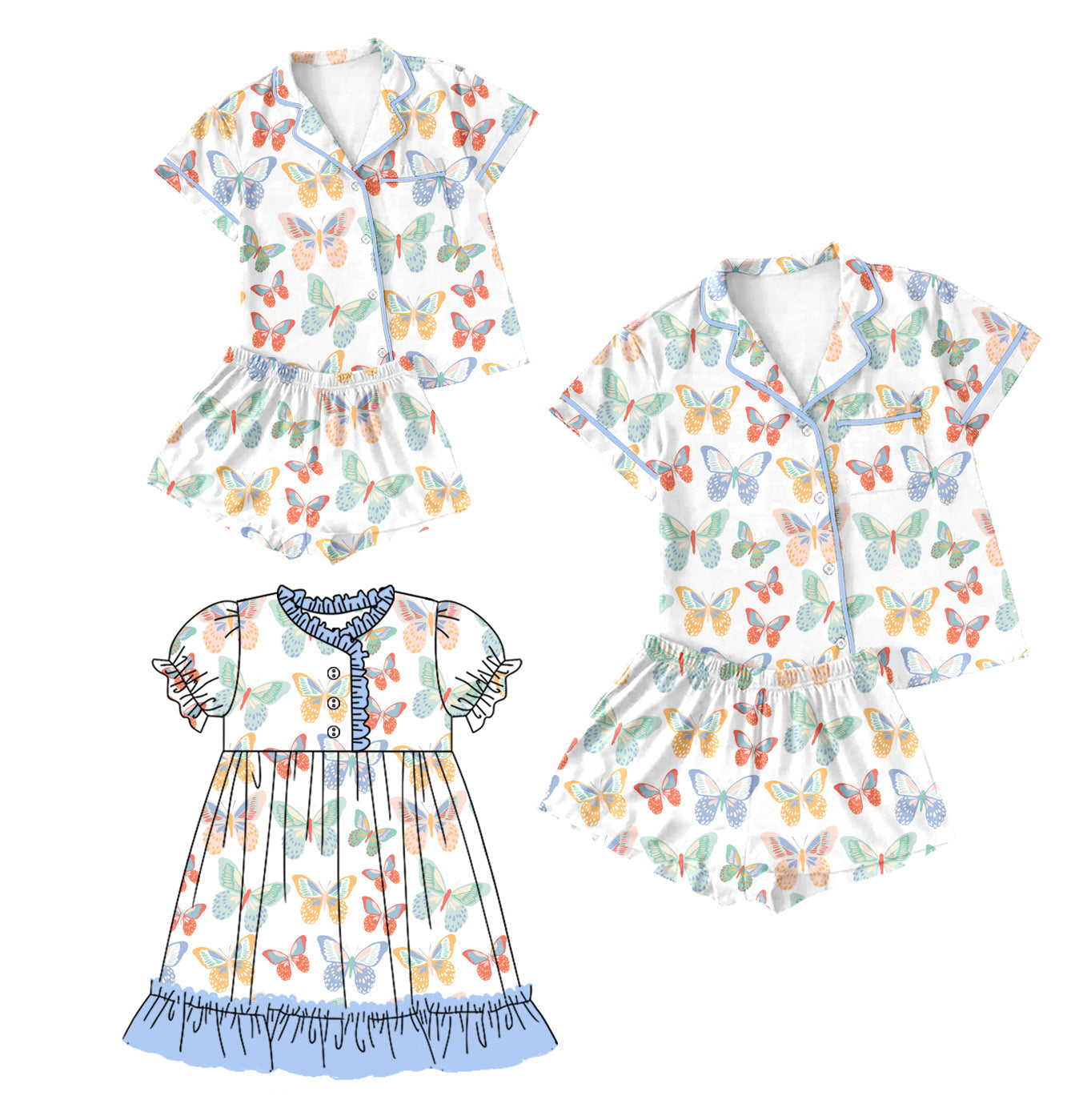 Baby Girl Adult Women Butterfly Sibling Dress Set ( Moq 5 Each Style ) 12.30