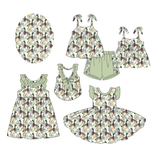 Baby Girl Ducks Green Summer Sibling Dress Set ( Moq 5 Each Style ) 3.4
