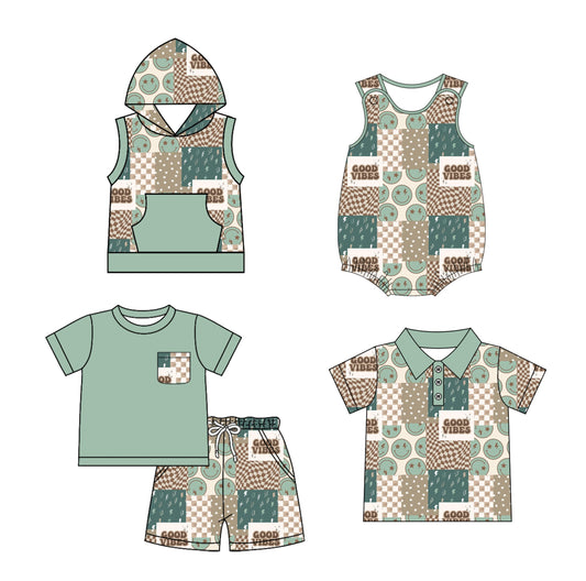 Baby Boy Smile Sibling Romper Shirt Set ( Moq 5 Each Style ) 1.20