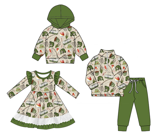 ( Moq 5 Each Style ) Baby Boy Girl Toddler Fishing Sibling Shirt Dress Set