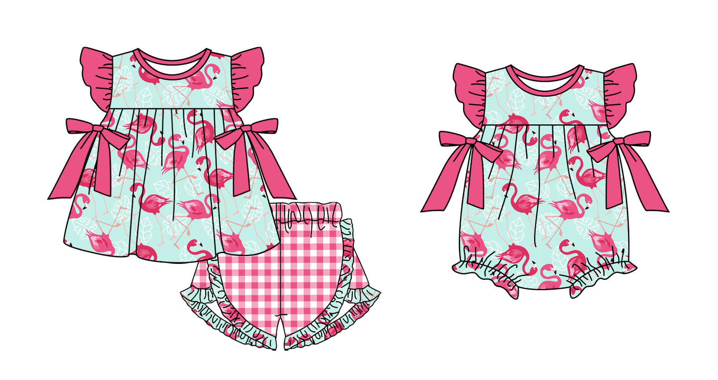 Children Girl Short Sleeves Bows Sibling Romper Clothes Set ( Moq 5 Each Design ) 12.2