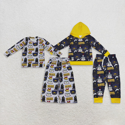 Sibling Baby Boys Girls Kids Long Sleeves Cups Shirts Pockets Pants Christmas Sets Clothes RTS
