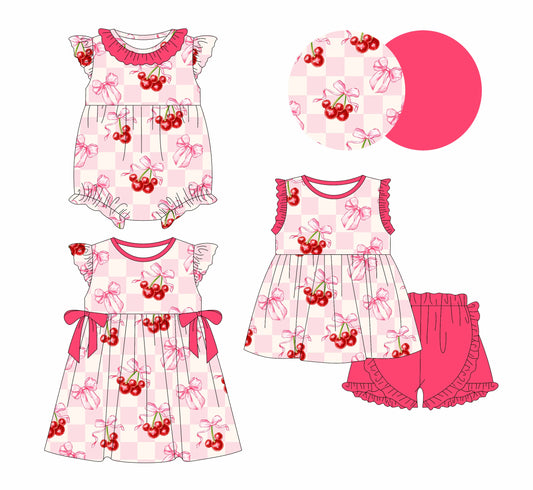 Baby Girl Bows Checked Sibling Dress Romper Set ( Moq 5 Each Style ) 1.6