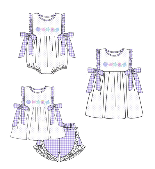 Baby Girl Beach Bows Sibling Romper Dress Set ( Moq 5 Each Style ) 12.19