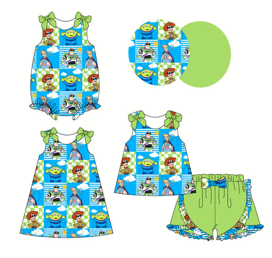 Baby Girl Sleeves Toys Sibling Romper Dress Set ( Moq 5 Each Style ) 2.22
