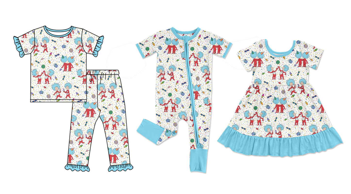 Baby Girl Short Sleeves Reading Sibling Romper Dress Clothes Set ( Moq 5 Each Design )12.6