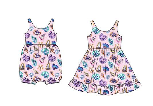 Baby Girl Sleeveless Shell Sibling Romper Dress ( Moq 5 Each Style ) 3.12