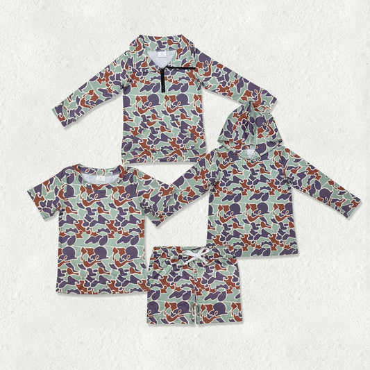 Sibling Baby Boys Kids Southern Green Camo Tops Shorts Pajamas Sets Clothes RTS