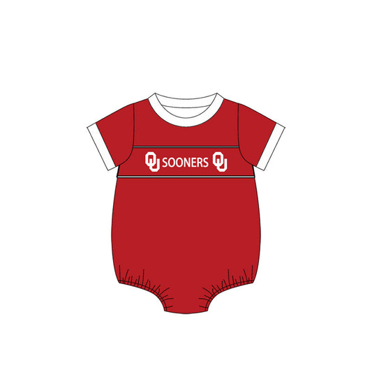 Baby Boy Short Sleeves Team Red Bubble Romper (Moq 5 )