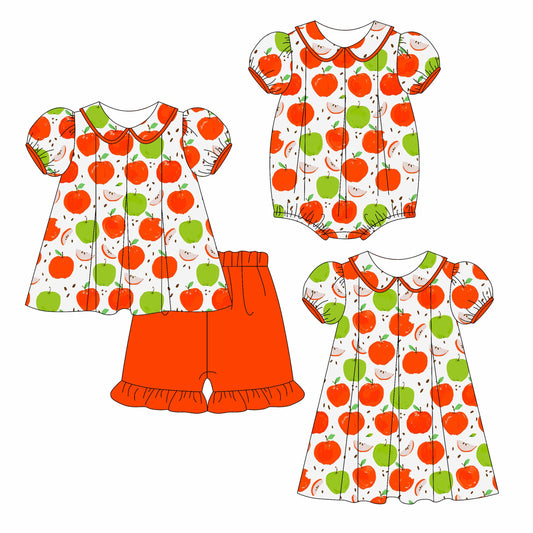 Baby Girl Back To School Apple Sibling Romper Dress Set ( Moq 5 Each Style ) 3.6