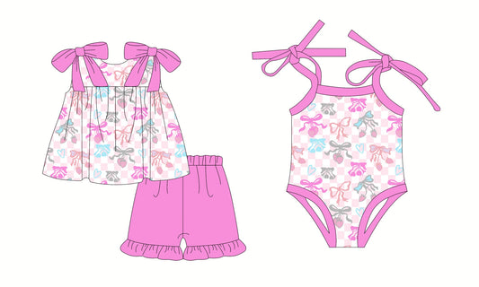 Baby Girl Strawberry Bows Sibling Romper Dress Set ( Moq 5 Each Style ) 2.25