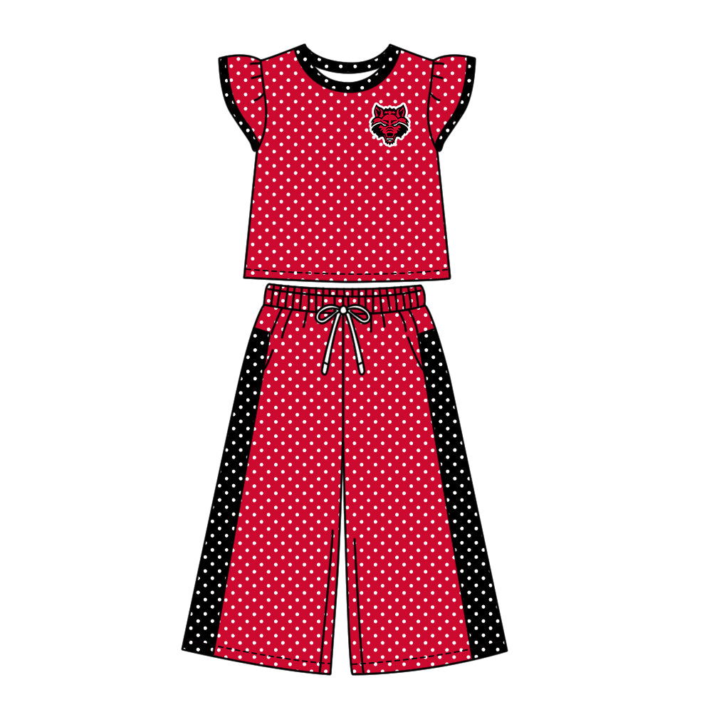 ( Moq 5 ) Baby Girls Kids Short Sleeves Shirt Pants Team Set Clothes