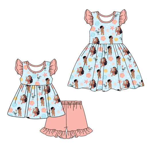 Baby Girl Short Sleeves Flower Princess Sibling Dress Set ( Moq 5 Each Design ) 12.11