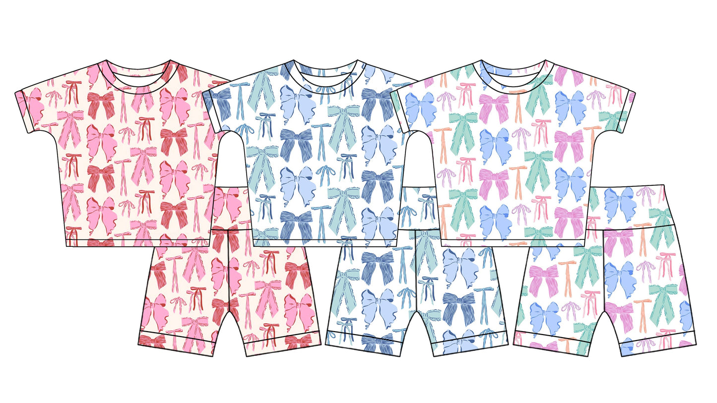 Baby Girl Flower Blue Bows Sibling Romper Dress Set ( Moq 5 Each Style ) 2.21