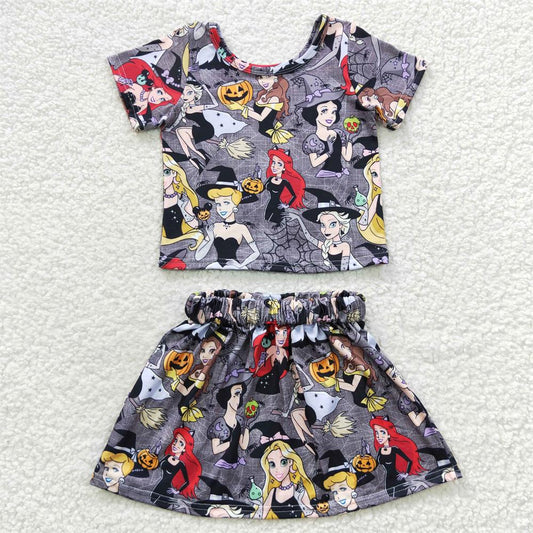 GSD0424 Halloween Baby Girl Short Sleeves Skirt Outfit
