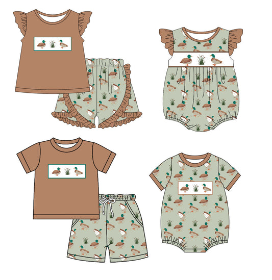 Baby Boy Girl Ducks Sibling Romper Set ( Moq 5 Each Style ) 1.18