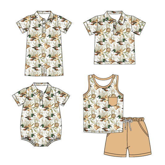 Baby Boy Ducks Sibling Romper Shirt Set ( Moq 5 Each Style ) 3.14