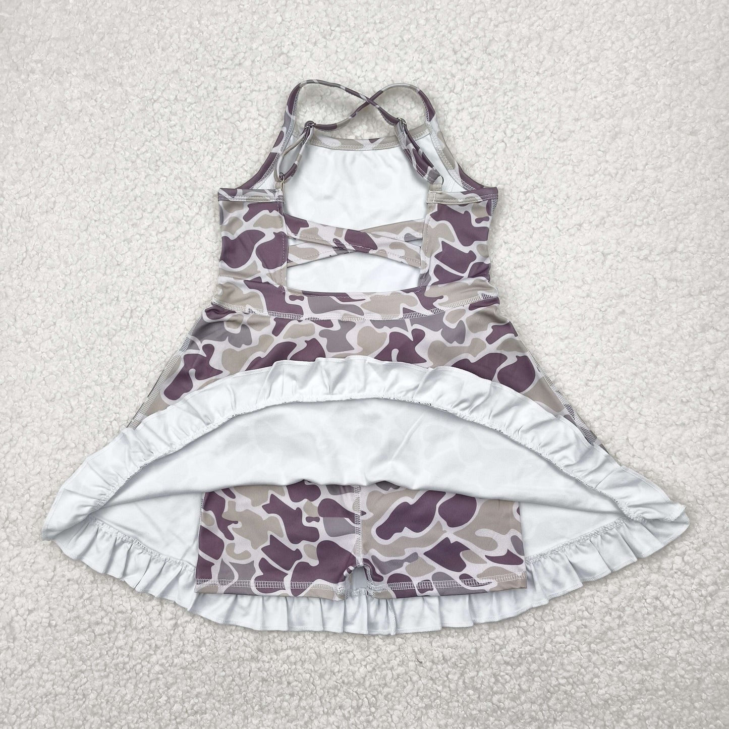 Baby Girl Straps Yoga Active Wear Knee Length Camo Dress RTS