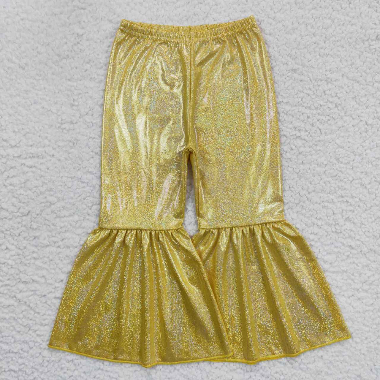 P0182 Baby Girl Holographic Spandex Bell Bottom Pants