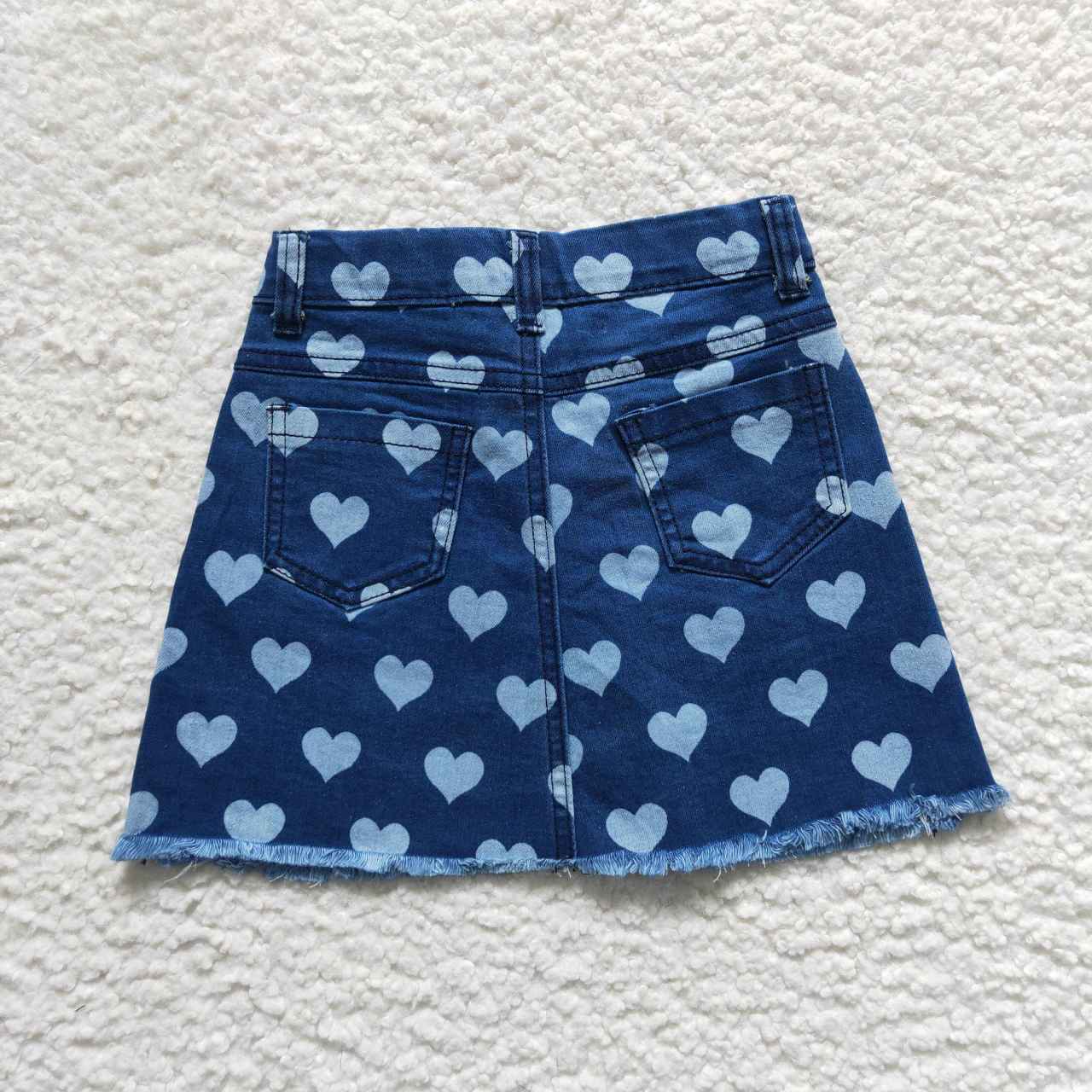 GLK0010 Baby Girl Heart Denim Skirt