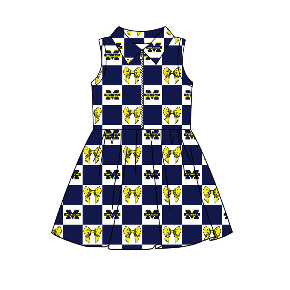( Moq 5 ) Custom Baby Girls Kids Sleeveless Shorts Knee Length Team Zipper Dress Cheer Clothes