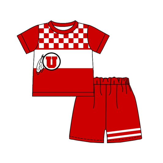 ( Moq 5 ) Sibling Baby Boys Kids Short Sleeves Shirt Shorts Team Set Clothes
