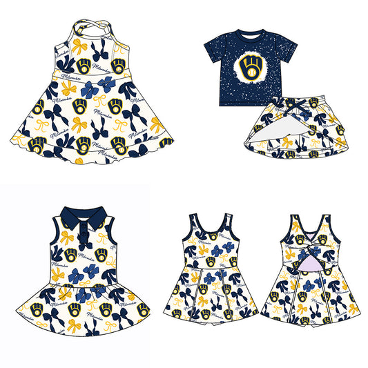 ( Moq 5 each style ) Baby Girl Team Bows Sibling Dress Set 5.21
