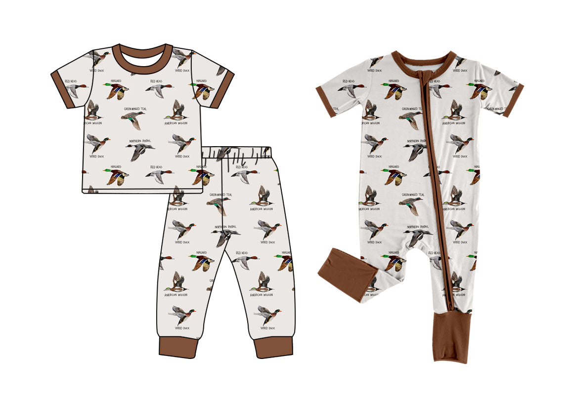 Baby Boy Short Sleeves Ducks Sibling Romper Set ( Moq 5 Each Design ) 12.13